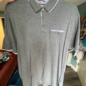 Ted Baker Gray Polo Shirt with Contrast Trim